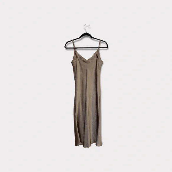 Oak + Fort Midi Slip Dress Taupe Size S - Picture 8 of 12